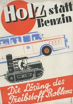 Imbert Holz statt Benzin Prospekt 1930er Jahre