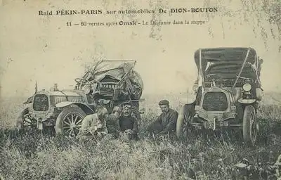 Ansichtskarte Nr. 11 Rennen Peking-Paris 1907