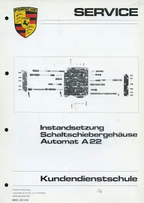 Porsche 928 Schaltschiebergehäuse Automat A 22 Kundendienst Schule 1987