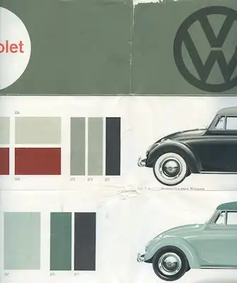 VW Käfer Cabriolet Farben ca. 1962
