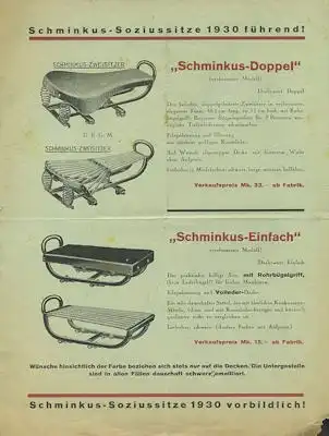 Schminkus Soziussitze brochure 1930