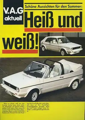 VW Golf 1 Cabriolet Heiß und weiß Prospekt 2.1983