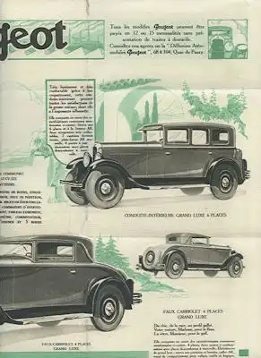 Peugeot 12 CV Prospekt ca. 1929