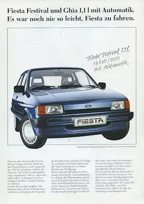 Ford Fiesta Festival / Ghia 1,1 Prospekt 4.1987