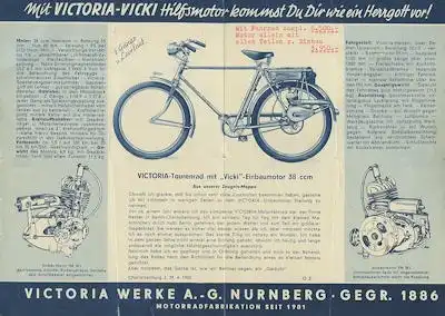 Victoria Fahrrad Einbau Motor Prospekt 6.1950