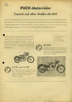 Puch Programm ca. 1954