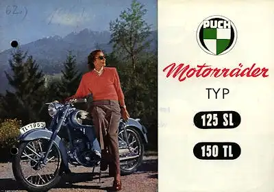 Puch Typ 125 SL 150 TL Prospekt 1953