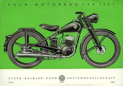 Puch Typ 125 T Prospekt 9.1949