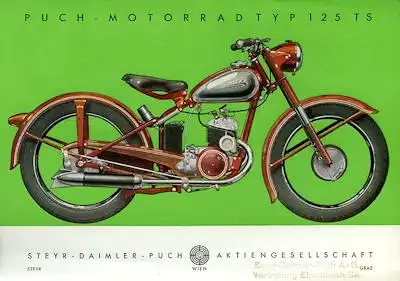 Puch Typ 125 TS Prospekt 9.1949