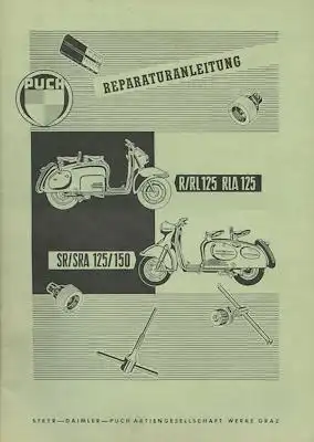 Puch R/RL/RLA 125 + SR/SRA 125/150 Reparaturanleitung ca. 1960