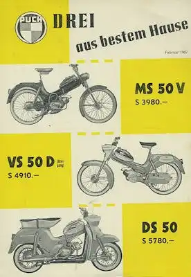 Puch MS 50 V, VS 50 D + DS 50 Prospekt 2.1962