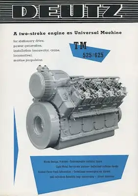 Deutz TM 525 / 625 Motoren Prospekt 1950er Jahre e