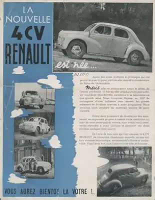 Renault 4 CV Prospekt ca. 1947