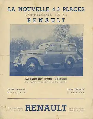 Renault Commerciale Prospekt 1940er Jahre