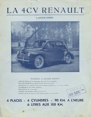 Renault 4 CV Prospekt ca. 1947