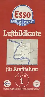 Esso Luftbildkarte Plan 1 Freiburg 1930er Jahre