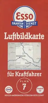 Esso Luftbildkarte Plan 7 Regensburg 1930er Jahre