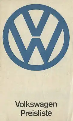 VW Preisliste 11.1964
