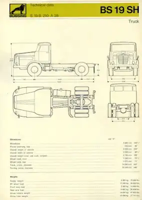 Büssing BS 19 SH Prospekt 5.1970 e