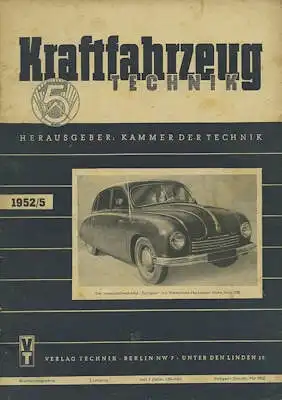 Kraftfahrzeugtechnik KFT 1952 Heft 5