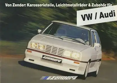 VW + Audi / Zender Zubehör Prospekt ca. 1986