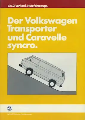 VW T 3 Transporter + Caravelle syncro internes Prospekt 1985