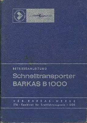 Barkas B 1000 Bedienungsanleitung 1972