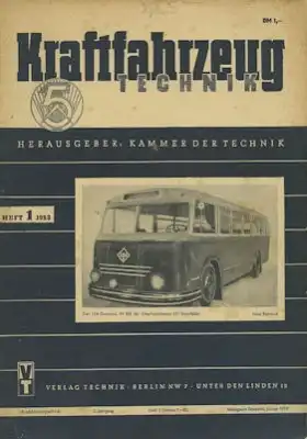 Kraftfahrzeugtechnik KFT 1953 Heft 1