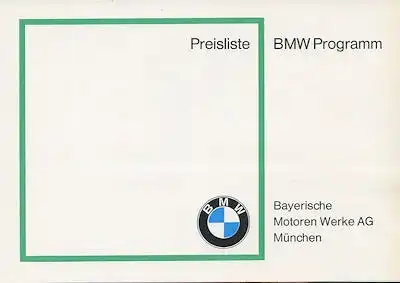 BMW Preisliste 3.1969