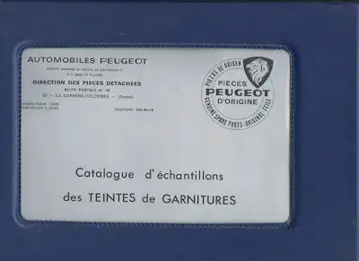 Peugeot Farben und Polster Muster Ordner 1965-1977