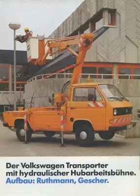 VW T 3 Transporter mit Hubarbeitsbühne Prospekt 8.1981