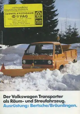 VW T 3 Schneeräum-Transporter Prospekt 8.1980