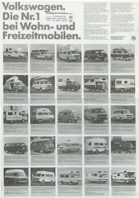 VW Caddy / T 3 / LT Wohn- und Freizeitmobile Plakat 1980er Jahre