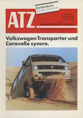VW T 3 Transporter + Caravelle syncro Test 9.1985