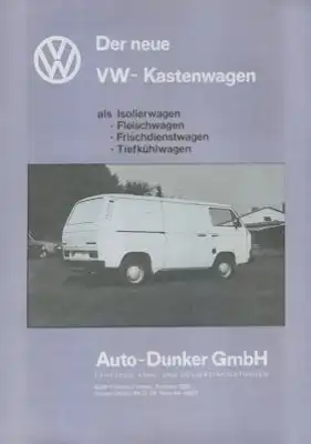 VW T 3 Frischdienst-Transporter Prospekt ca. 1981
