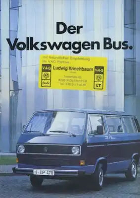VW T 3 Bus Prospekt 8.1984