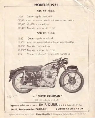 Matchless Clubman Prospekt 1951