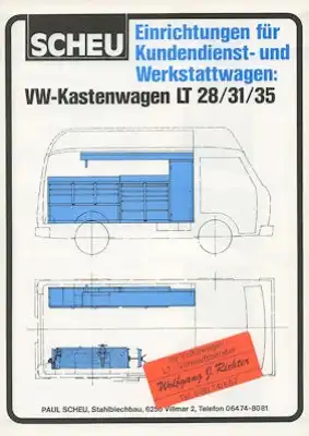 VW LT Werkstattwagen Prospekt 4.1980