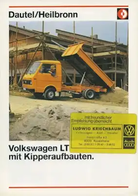 VW LT mit Kipperaufbauten Prospekt 8.1978