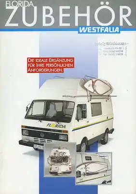 VW LT Westfalia Florida Zubehör Prospekt 9.1989