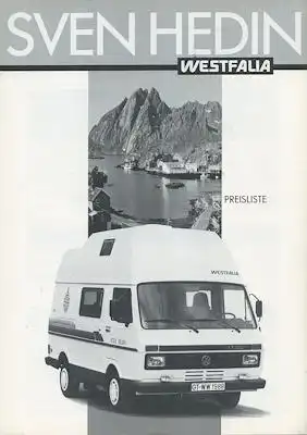VW LT Westfalia Sven Hedin Preisliste 6.1988