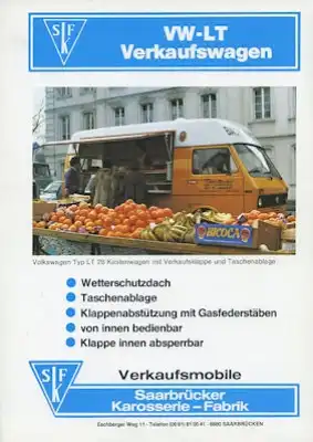 VW LT Verkaufswagen Prospekt 5.1980