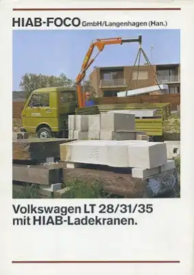 VW LT mit HIAB Ladekran Prospekt 9.1978