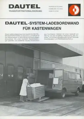 VW LT Kastenwagen mit Ladebordwand Prospekt ca. 1978