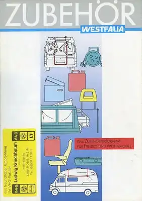 VW LT Westfalia Zubehör Prospekt 3.1989