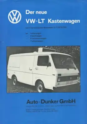 VW LT Kastenwagen Prospekt 1980er Jahre