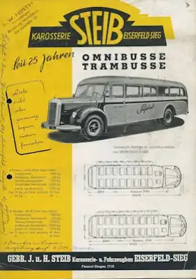Mercedes-Benz Bus O 5000 Prospekt 1950er Jahre