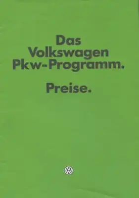 VW Preisliste 9.1981