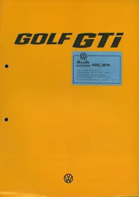 VW Golf 1 GTI Prospekt 8.1976