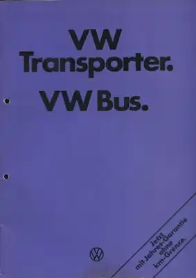 VW T 2 Transporter und Bus Prospekt 8.1975